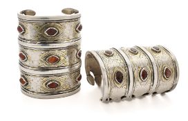 A PAIR OF TURKMAN BRACELETS, CENTRAL ASIA, 19TH CENTURY