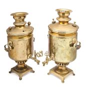 TWO BRASS SAMOVARS, RUSSIA, CIRCA 1900
