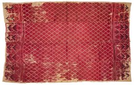 A LARGE PHULKARI SILK EMBROIDERED SHAWL, PUNJAB, EARLY 20TH CENTURY