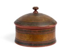 A PAINTED AND TURNED WOOD BOX, GUJARAT OR SINDH, LATE 19TH CENTURY