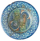 A CENTRAL ASIAN POTTERY DISH, PROBABLY KOKAND, UZBEKISTAN, 19TH CENTURY,