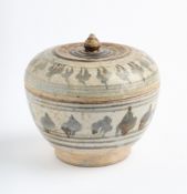 A SAWANKHALOK JAR AND COVER, THAILAND, 14TH/15TH CENTURY