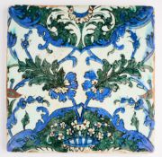 AN IZNIK STYLE TILE, PROBABLY KUTAHYA, TURKEY, 19TH CENTURY
