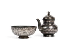 TWO BIDRI VESSELS, DECCAN, INDIA, 1860-80