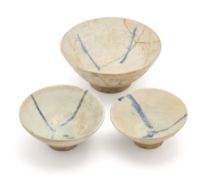 THREE KASHAN BOWLS, PERSIA, 13TH CENTURY