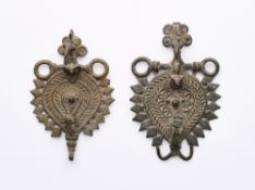 TWO BRONZE AMULETIC PENDANTS, MAHARASHTRA, INDIA, 18TH/19TH CENTURY