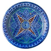 A CENTRAL ASIAN POTTERY DISH, PROBABLY KOKAND, UZBEKISTAN, 19TH CENTURY,