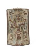 A BRONZE VIRABHADRA PLAQUE, MAHARASHTRA, INDIA, CIRCA 18TH CENTURY
