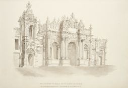 TWO PENCIL SKETCHES OF THE DOLMABAHCE PALACE, TURKEY, CIRCA 1900