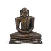 A SINHALESE BRONZE FIGURE OF BUDDHA, SRI LANKA, 19TH CENTURY