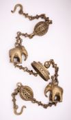FOUR METAL SUSPENSION CHAINS, INDIA, CIRCA 19TH CENTURY