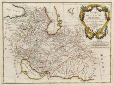 A HAND COLOURED MAP OF PERSIA, RIGOBERT BONNE, PUBLISHED PARIS, 1771
