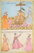 TWO MUGHAL STYLE MINIATURES, INDIA