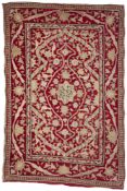 A LATE QAJAR EMBROIDERED PANEL, KASHAN, PERSIA, CIRCA 1900