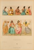 SIX COLOURED LITHOGRAPHS OF PERSIAN COSTUME, AFTER RACINE, PRINTED BY FIRMIN DIDOT, PARIS