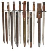 FIVE BRITISH MILITARY BAYONETS