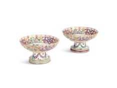 TWO MEISSEN (MARCOLINI) PIERCED COMPORTS, CIRCA 1800