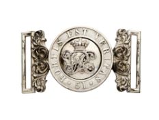 AN INTERLOCKING OFFICER'S WAIST BELT CLASP OF THE OXFORDSHIRE MILITIA, CIRCA 1855-81