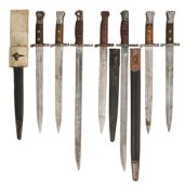 FIVE 1903 PATTERN BAYONETS, AND TWO AMERICAN 1917 MODEL BAYONETS, ONE BY MOLE, AND ONE BY