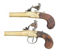 TWO FLINTLOCK BOX-LOCK POCKET PISTOLS, THE FIRST SIGNED TWIGG, LONDON, CIRCA 1815-20,