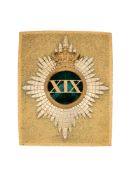 A 19TH (1ST YORKSHIRE NORTH RIDING) REGIMENT OF FOOT OFFICER'S SHOULDER BELT PLATE, CIRCA 1830-55
