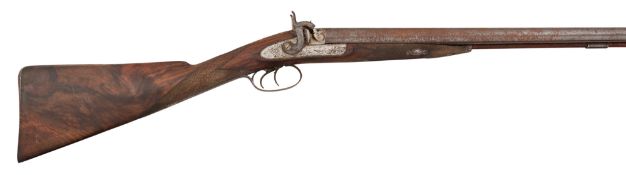 A PERCUSSION D.B. SPORTING GUN BY COOK, MID-19TH CENTURY