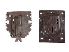 A GOTHIC COFFER LOCK AND A FRENCH DOOR LOCK, LATE 15TH/16TH CENTURY