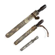 THREE BHUTANESE OR TIBETAN DAGGERS, 19TH CENTURY