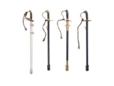 FOUR MINIATURE CONTINENTAL REGULATION PATTERN SWORDS