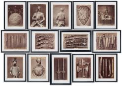 FOURTEEN ALBUMIN PHOTOGRAPHIC PRINTS OF ARMOUR AND WEAPONS IN THE SAXON ROYAL ARMOURIES,