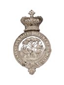 A RARE HUNTINGDON RIFLE REGIMENT OF MILITIA OFFICER'S POUCH BELT PLATE, CIRCA 1853-1881