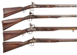 FOUR FLINTLOCK SPORTING GUNS, 19TH CENTURY AND LATER
