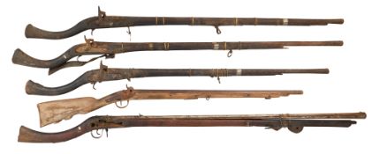 FIVE VARIOUS PERCUSSION GUNS, 19TH CENTURY