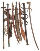 SEVEN VARIOUS NORTH AFRICAN SWORDS, 19TH CENTURY AND LATER