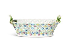 A MEISSEN PIERCED OVAL BASKET, THIRD QUARTER 18TH CENTURY