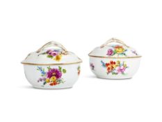 A PAIR OF MEISSEN PORCELAIN SAUCE TUREENS AND COVERS, CIRCA 1765-75