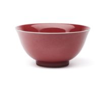 A CHINESE COPPER-RED BOWL, QIANLONG SEAL MARK AND POSSIBLY OF THE PERIOD (1736-95)