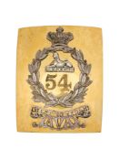 A SCARCE 54TH (WEST NORFOLK) REGIMENT OF FOOT SHOULDER BELT PLATE, CIRCA 1830-55