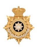 A FINE EAST SURREY REGIMENT OFFICER'S HELMET PLATE, CIRCA 1881-1901
