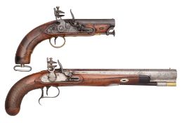 A FLINTLOCK COAST GUARD PISTOL, EARLY 19TH CENTURY, AND A FLINTLOCK PISTOL,