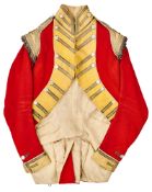 AN OFFICER'S COATEE, LATE 18TH CENTURY, OF THE LIGHT COMPANY, SOUTH DEVON MILITIA