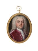 A PORTRAIT MINIATURE OF A GENTLEMAN, POSSIBLY THE HOLY ROMAN EMPEROR FRANCIS I,