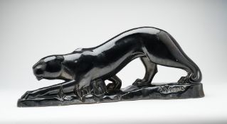 DAVID D’YERNA (FRENCH 20TH CENTURY): CROUCHING PANTHER