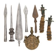 A GROUP OF MOSTLY EASTERN ITEMS RELATING TO ANTIQUE ARMS, MOSTLY 19TH CENTURY