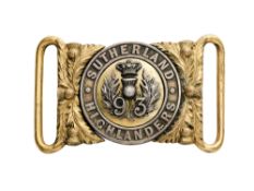 A 93RD SUTHERLAND HIGHLANDERS OFFICER’S DIRK BELT CLASP, CIRCA 1855-81