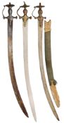 THREE INDIAN TALWARS, 18TH/19TH CENTURY