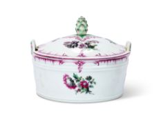 A BERLIN (KPM) PORCELAIN BUTTER TUB AND COVER, CIRCA 1770-80