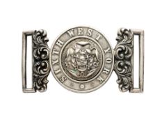 AN INTERLOCKING OFFICER’S WAIST BELT PLATE FOR THE 6TH WEST YORK RIFLE VOLUNTEERS, CIRCA 1860-1880