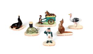 A COLLECTION OF SIX CARLTON WARE GUINNESS ADVERTISING FIGURES, CIRCA 1957