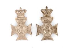 TWO VICTORIAN OFFICER'S SHOULDER BELT PLATES OF THE 60TH RIFLES